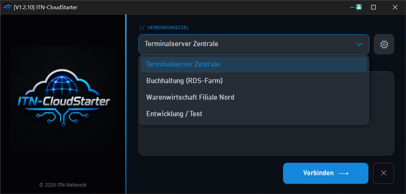 Auswahl aus mehreren eigenen Verbindungszielen